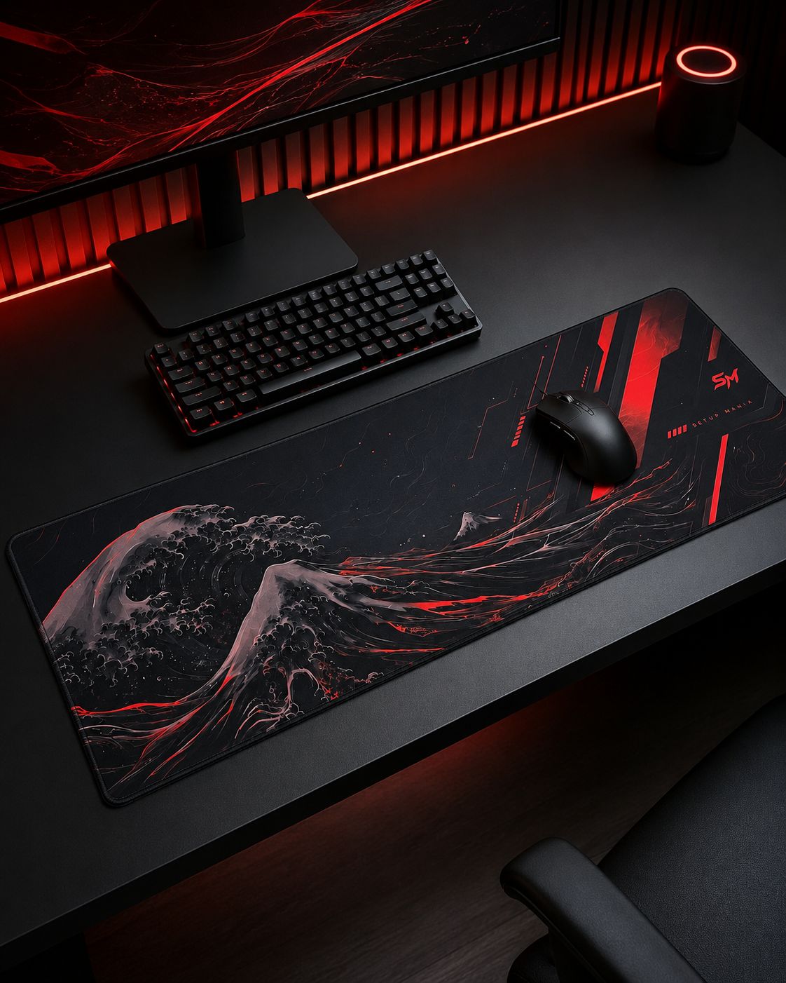 Setup Mania Desk Mat XXL — Wave Red